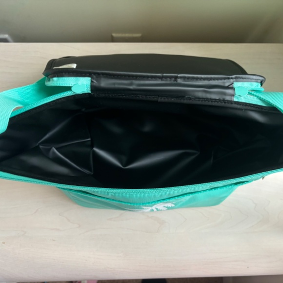 New Victoria’s Secret Turquoise Blue Woven Tote Bag & VS Turquoise Cooler Set - Picture 12 of 15